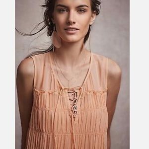 Anthropologie Floreat Tangerine Tiered Sleeveless Blouse and Camisole 4